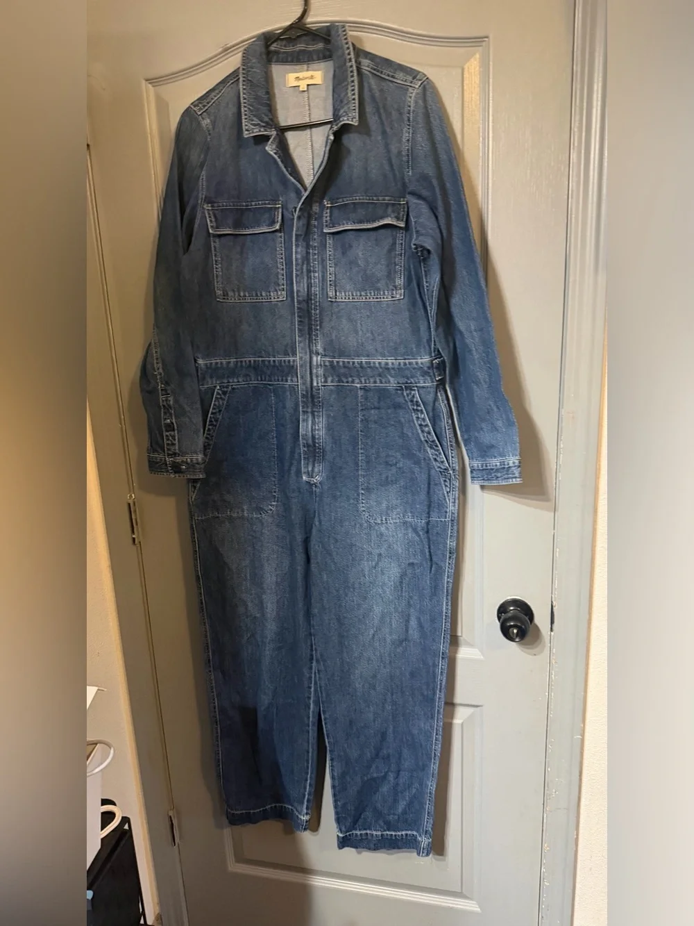 Madewell Blue Denim Utility Jumpsuit